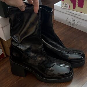 Call It Spring Shiny Black Heeled Boots